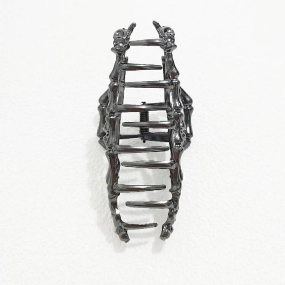 Goth Black Skeleton Hand Hair Clip Accessory, Skull, Medium Weight OS - Picture 3 of 3